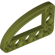 Lego rameno tenké 3x5 tvar písmene D, olivově zelená (6278107, 6327166)